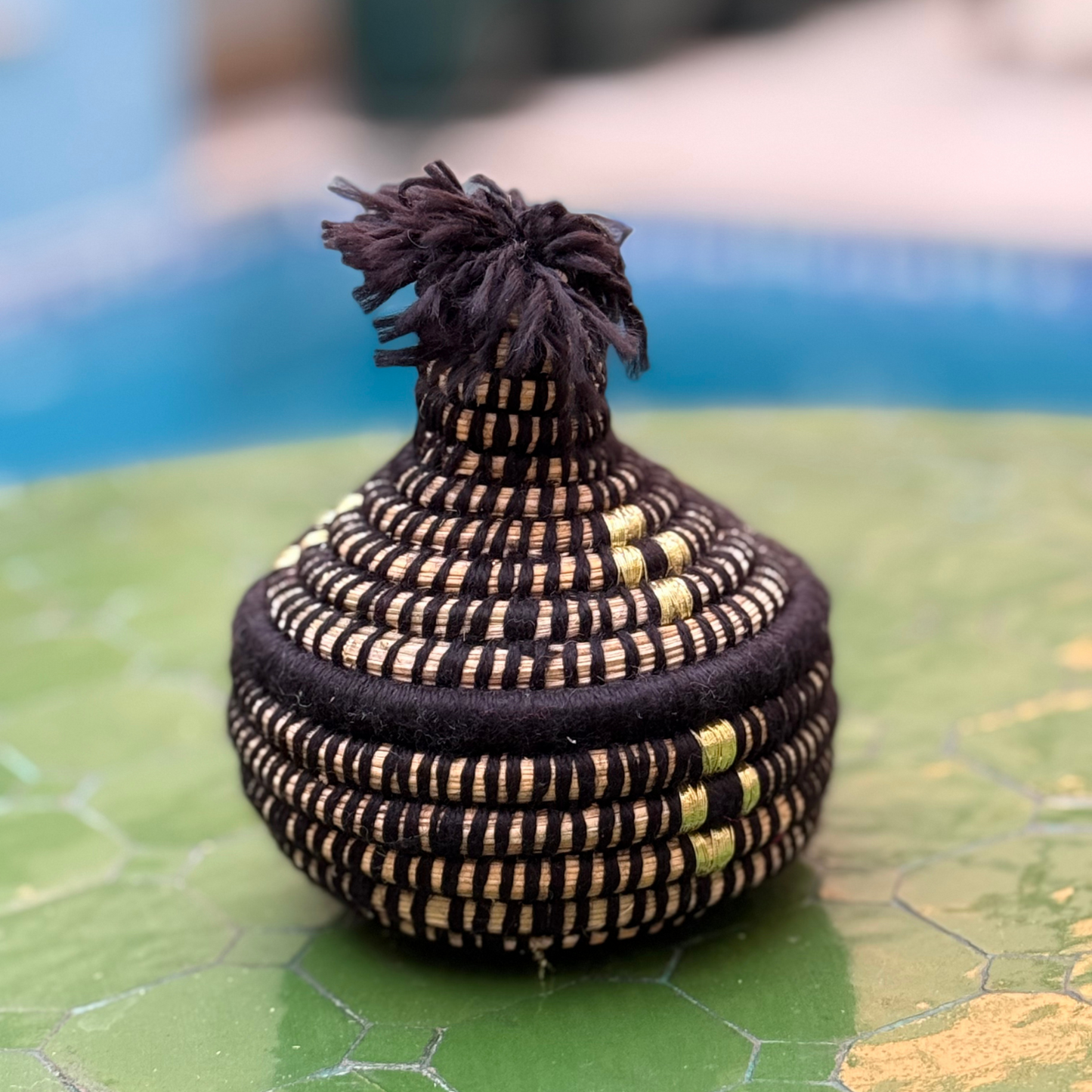 boîte range osier noir