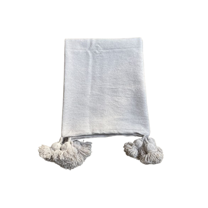 Plaid blanc coton