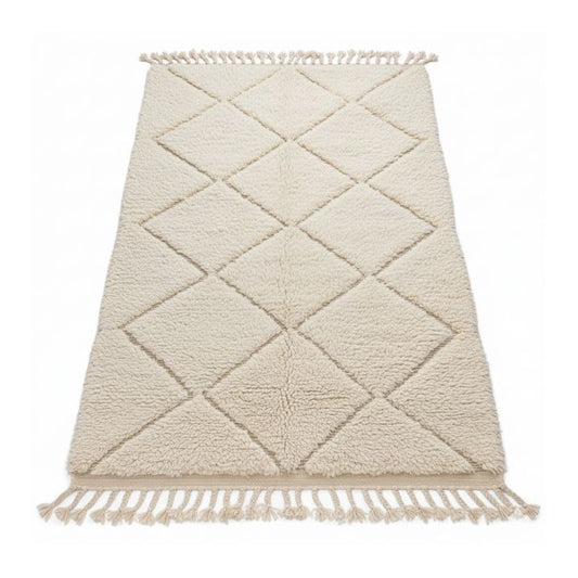 Tapis Beni Ouarain motifs écru - B110