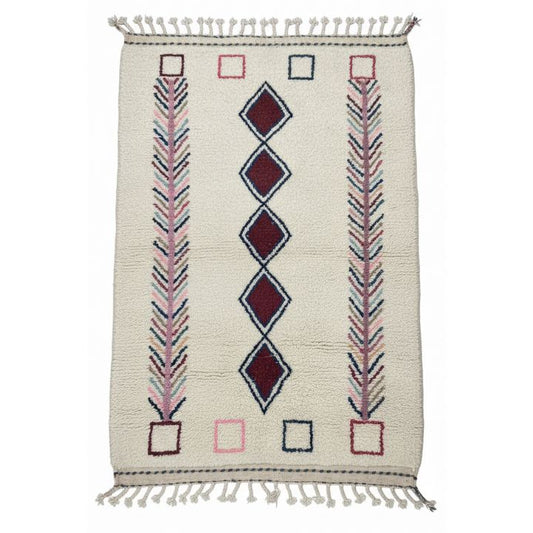 Tapis Azilal motifs losanges bordeaux - A319