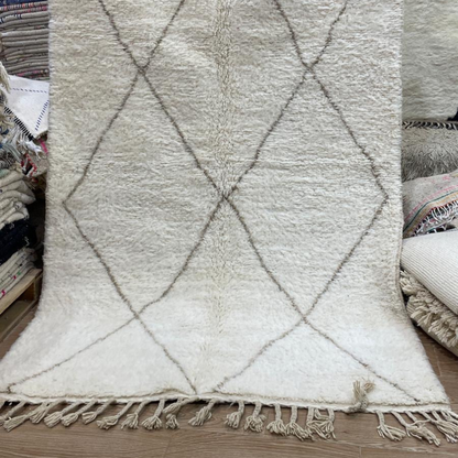 tapis laine banc et gris 
