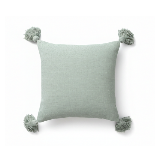 Housse coussin coton vert
