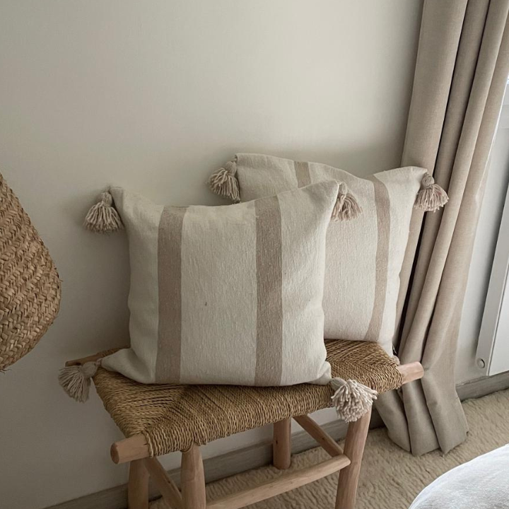 Housse coussin coton blanc