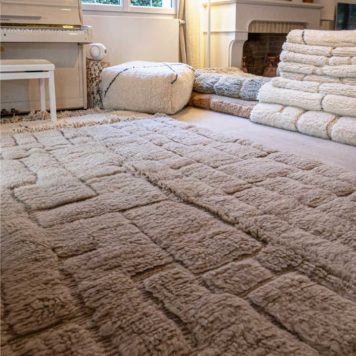 Tapis mrirt laine beige 