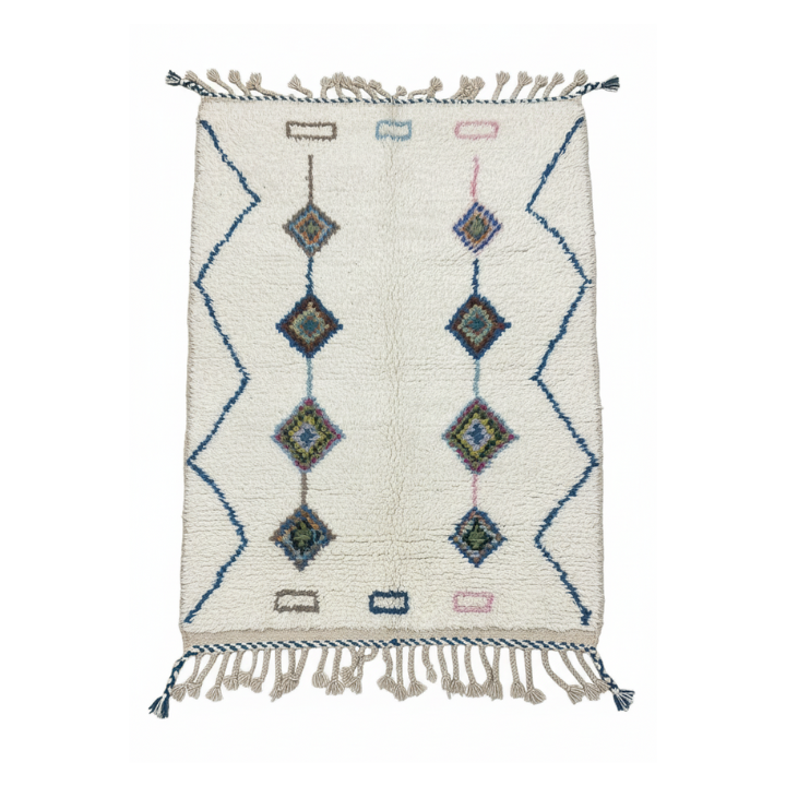 Tapis laine motif coloré