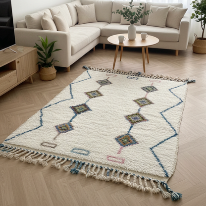 Petit tapis laine blanc 