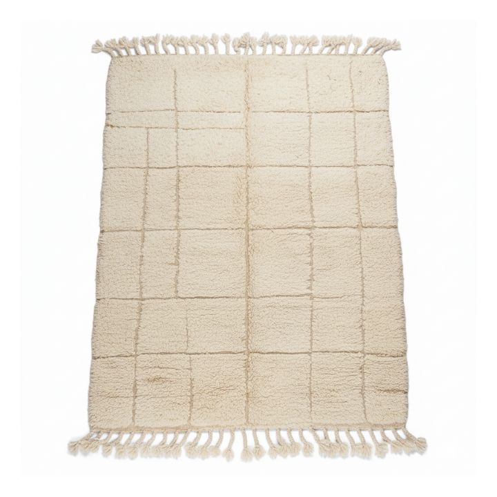 Tapis laine écru uni