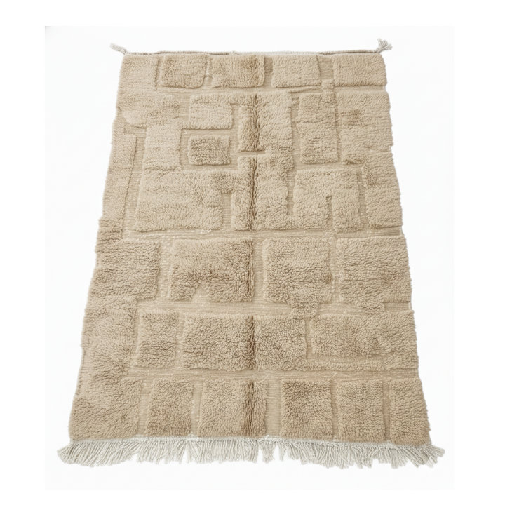 Tapis laine beige berbere