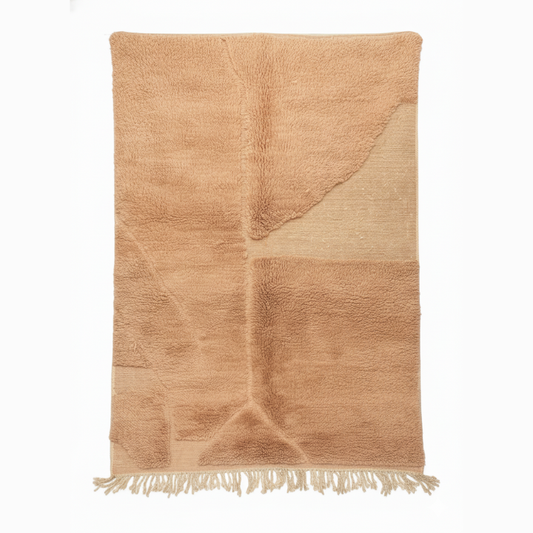 Tapis salon laine rose poudrée