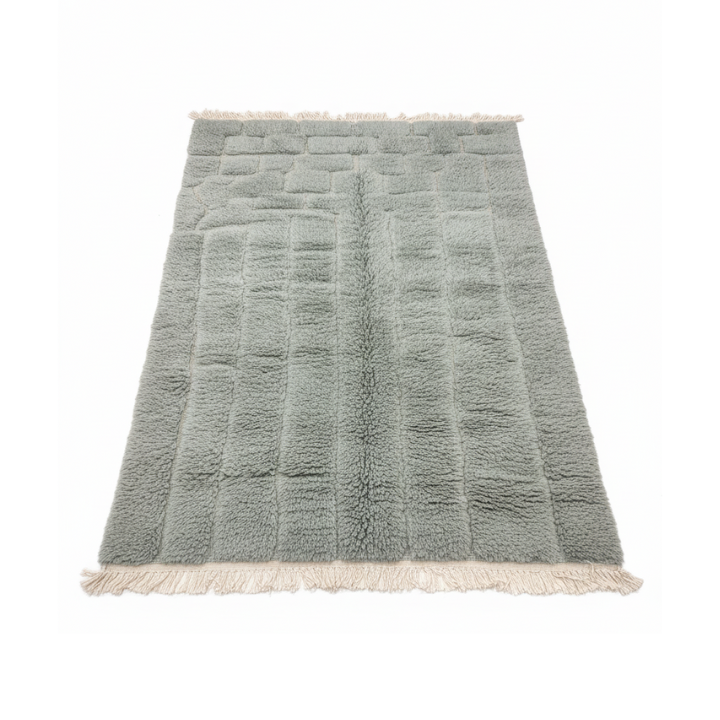 Tapis laine épaisse vert 
