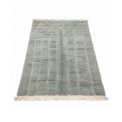Tapis laine épaisse vert 