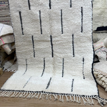 Tapis laine noir et blanc 