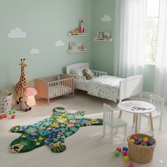 tapis motif fleurs