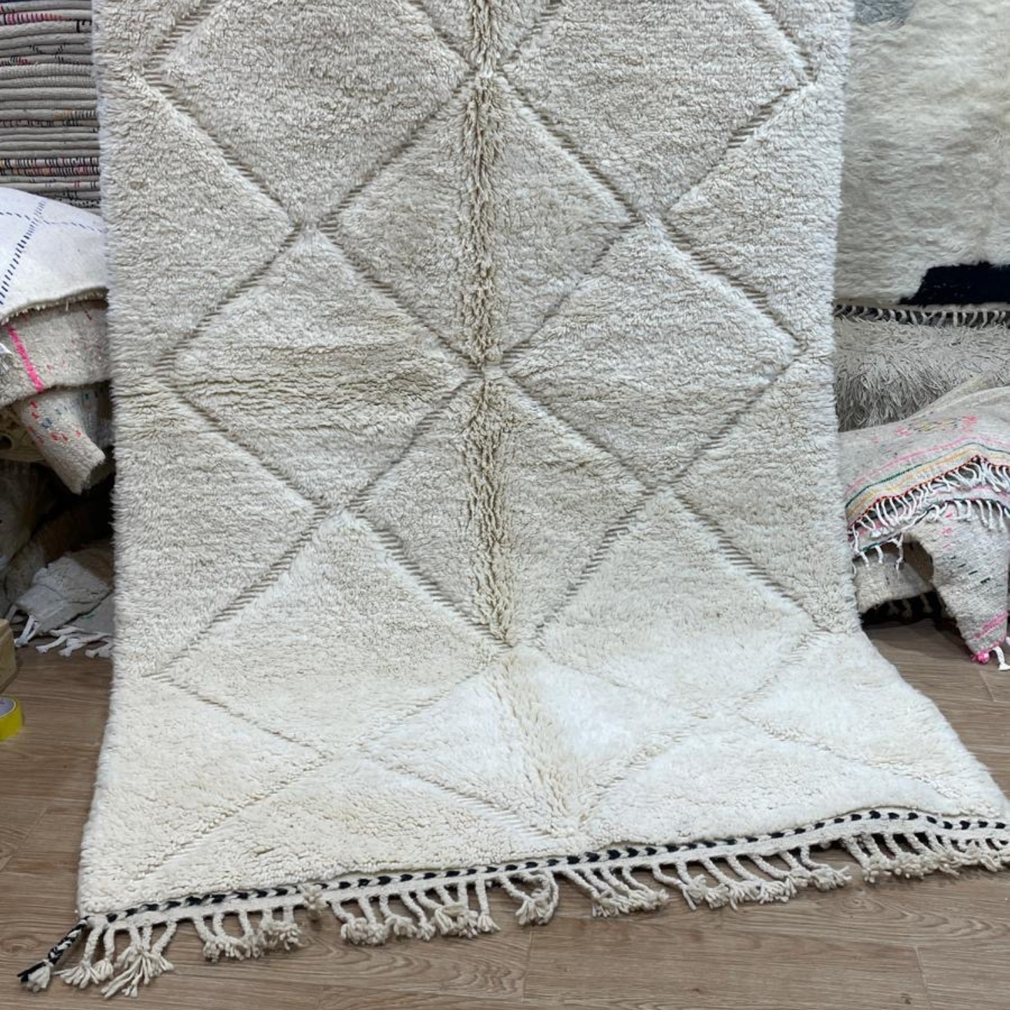 Tapis laine blanc